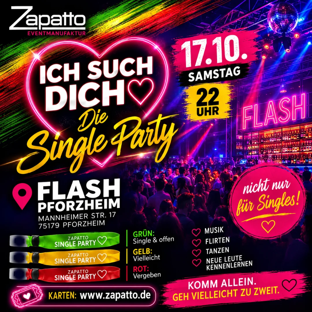 ❤️ ICH SUCH DICH – DIE SINGLE PARTY in Pforzheim